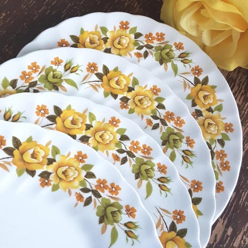 4pc Myott Ironstone CHANTILLY Side Plate Set Staffordshire England 1950s